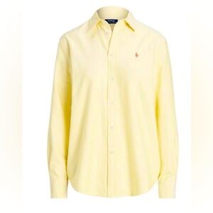 Ralph Lauren Yellow Button down Oxford Polo WOMENS shirt size small